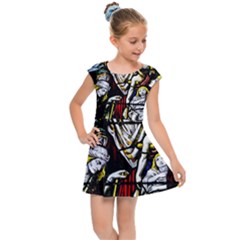 Christian Window Glass Art Print Kids  Cap Sleeve Dress by dflcprintsclothing