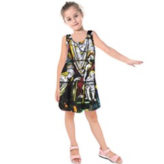 Christian Window Glass Art Print Kids  Sleeveless Dress by dflcprintsclothing