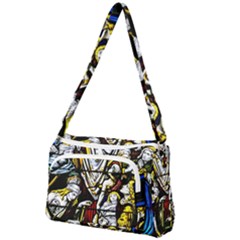 Christian Window Glass Art Print Front Pocket Crossbody Bag