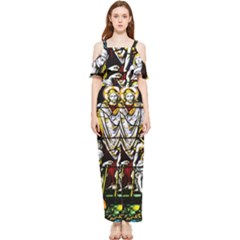 Christian Window Glass Art Print Draped Sleeveless Chiffon Jumpsuit