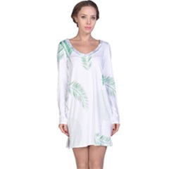 Flower Branch Corolla Wreath Vector Long Sleeve Nightdress