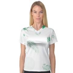 Flower Branch Corolla Wreath Vector V-neck Sport Mesh Tee