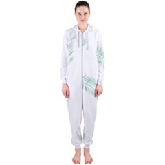 Flower Branch Corolla Wreath Vector Hooded Jumpsuit (ladies)  by HermanTelo