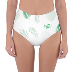 Flower Branch Corolla Wreath Vector Reversible High-waist Bikini Bottoms