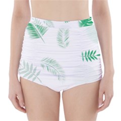 Flower Branch Corolla Wreath Vector High-waisted Bikini Bottoms