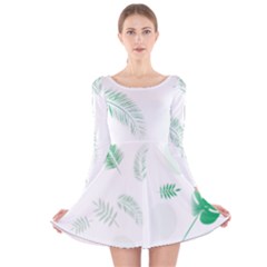 Flower Branch Corolla Wreath Vector Long Sleeve Velvet Skater Dress