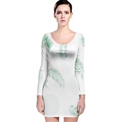 Flower Branch Corolla Wreath Vector Long Sleeve Velvet Bodycon Dress