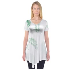 Flower Branch Corolla Wreath Vector Short Sleeve Tunic 