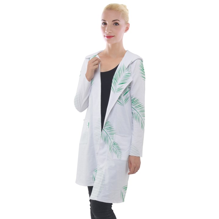 Flower Branch Corolla Wreath Vector Hooded Pocket Cardigan