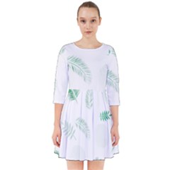 Flower Branch Corolla Wreath Vector Smock Dress