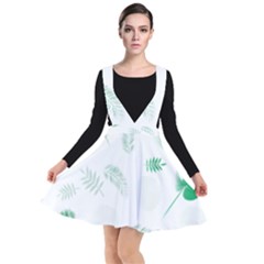 Flower Branch Corolla Wreath Vector Plunge Pinafore Dress