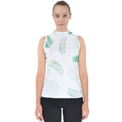 Flower Branch Corolla Wreath Vector Mock Neck Shell Top