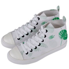 Flower Branch Corolla Wreath Vector Women s Mid-top Canvas Sneakers