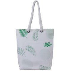 Flower Branch Corolla Wreath Vector Full Print Rope Handle Tote (small)