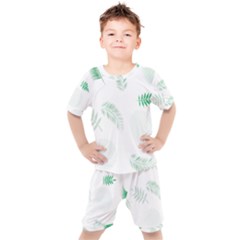 Flower Branch Corolla Wreath Vector Kids  Tee And Shorts Set