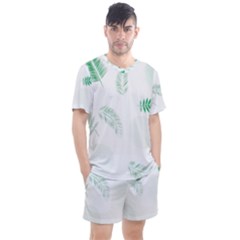 Flower Branch Corolla Wreath Vector Men s Mesh Tee And Shorts Set