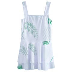 Flower Branch Corolla Wreath Vector Kids  Layered Skirt Swimsuit