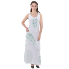 Flower Branch Corolla Wreath Vector Sleeveless Velour Maxi Dress