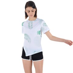 Flower Branch Corolla Wreath Vector Asymmetrical Short Sleeve Sports Tee