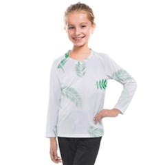 Flower Branch Corolla Wreath Vector Kids  Long Mesh Tee