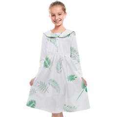 Flower Branch Corolla Wreath Vector Kids  Midi Sailor Dress