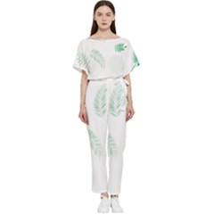 Flower Branch Corolla Wreath Vector Batwing Lightweight Jumpsuit