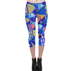 Sea Fish Illustrations Capri Leggings  by Mariart