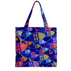 Sea Fish Illustrations Zipper Grocery Tote Bag by Mariart