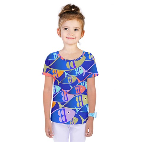 Sea Fish Illustrations Kids  One Piece Tee by Mariart