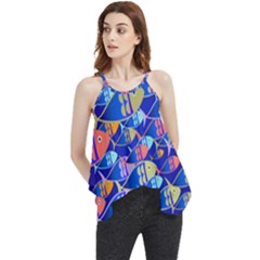 Sea Fish Illustrations Flowy Camisole Tank Top by Mariart