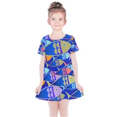 Sea Fish Illustrations Kids  Simple Cotton Dress