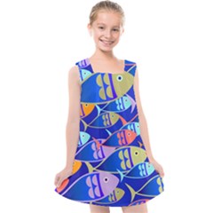 Sea Fish Illustrations Kids  Cross Back Dress