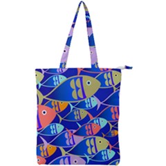 Sea Fish Illustrations Double Zip Up Tote Bag