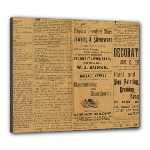 Antique Newspaper 1888 Canvas 24  X 20  (stretched) by ArtsyWishy