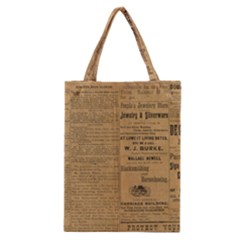 Antique Newspaper 1888 Classic Tote Bag by ArtsyWishy