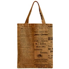 Antique Newspaper 1888 Zipper Classic Tote Bag by ArtsyWishy