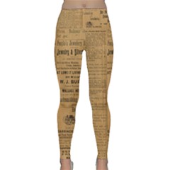 Antique Newspaper 1888 Lightweight Velour Classic Yoga Leggings by ArtsyWishy