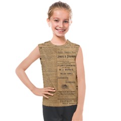 Antique Newspaper 1888 Kids  Mesh Tank Top