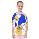 Evening Mood Face Drawing Kids  Quarter Sleeve Raglan Tee View1