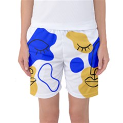 Evening Mood Face Drawing Women s Basketball Shorts by ArtsyWishy