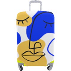 Evening Mood Face Drawing Luggage Cover (large) by ArtsyWishy