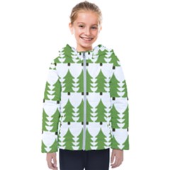 Christmas Tree Kids  Hooded Puffer Jacket by grafikamaria