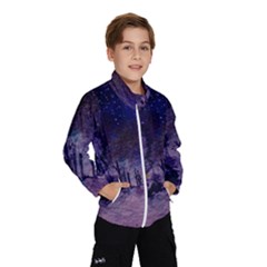 Winter Nights In The Forest Kids  Windbreaker by ArtsyWishy