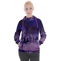 Winter Nights In The Forest Women s Hooded Pullover