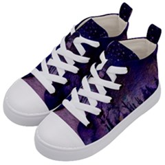 Winter Nights In The Forest Kids  Mid-top Canvas Sneakers by ArtsyWishy