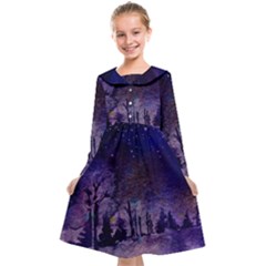 Winter Nights In The Forest Kids  Midi Sailor Dress by ArtsyWishy