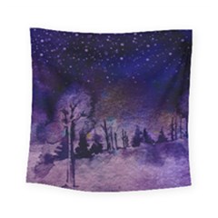 Winter Nights In The Forest Square Tapestry (small) by ArtsyWishy