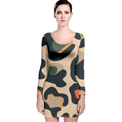 Exotic Leopard Skin Design Long Sleeve Velvet Bodycon Dress by ArtsyWishy