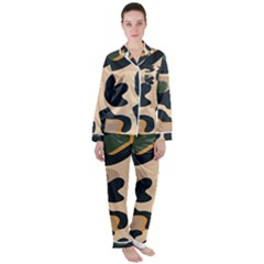 Exotic Leopard Skin Design Satin Long Sleeve Pajamas Set by ArtsyWishy