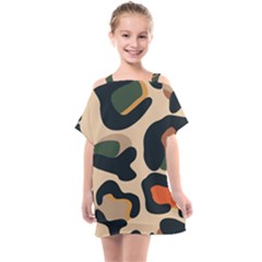 Exotic Leopard Skin Design Kids  One Piece Chiffon Dress by ArtsyWishy